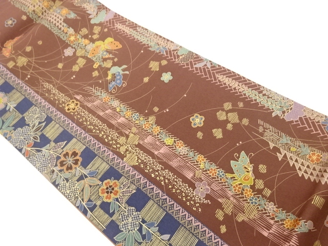 JAPANESE FUKURO OBI / KINSAI / FLORAL PLANTS